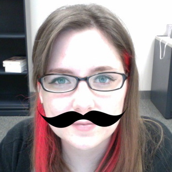 Lindsey with mustasche